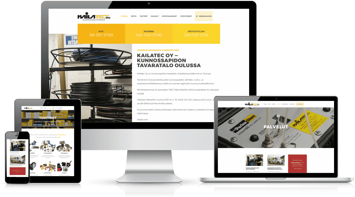 Nettisivut Oulu | Referenssi Kailatec Oy | Delanet